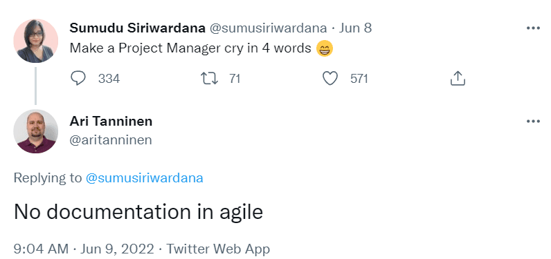Funny tweet about Agile Approach