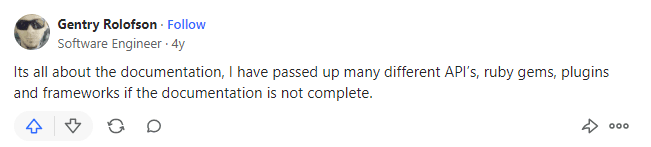 How important do developers find API documentation