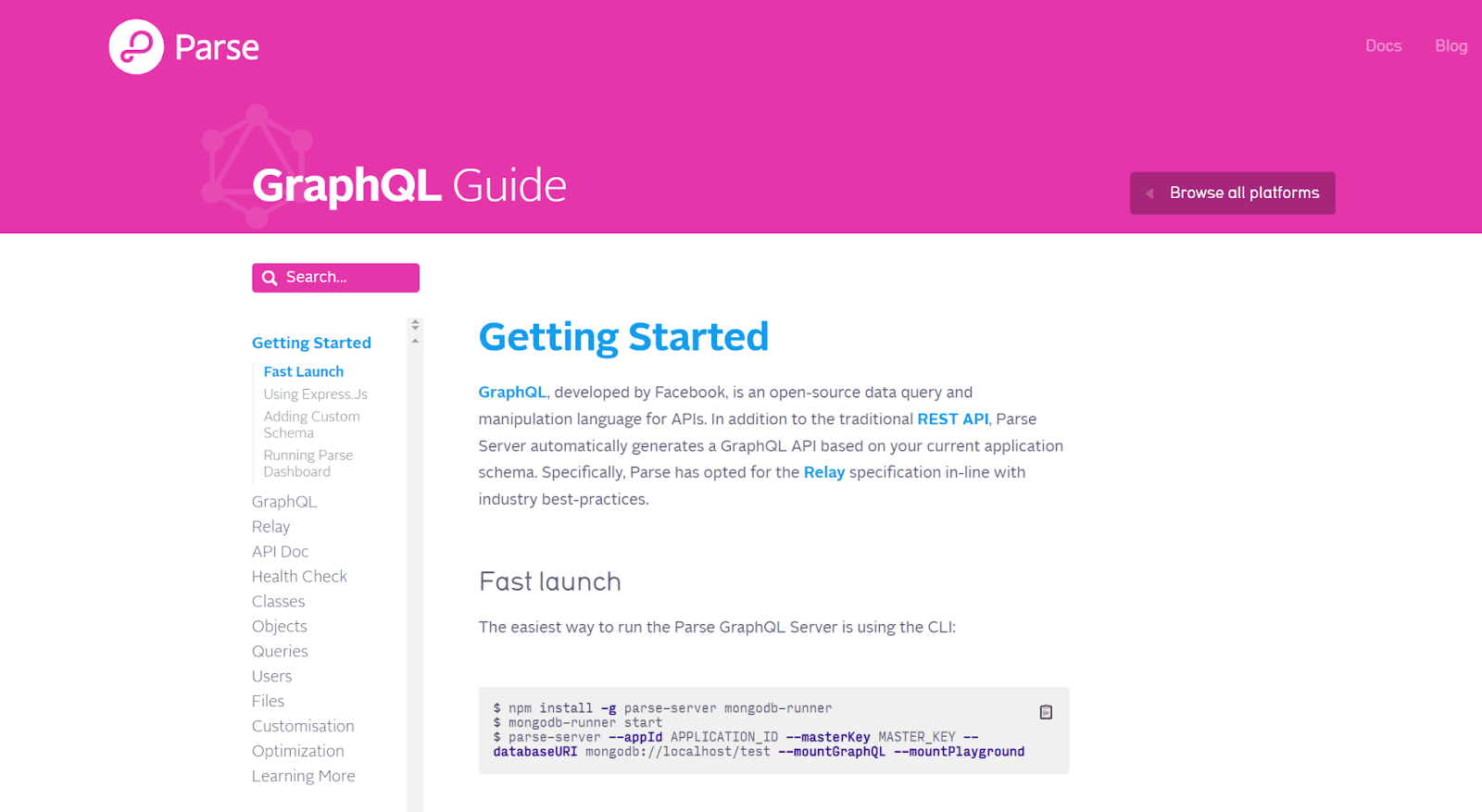 Example of GraphQL’s API Guide