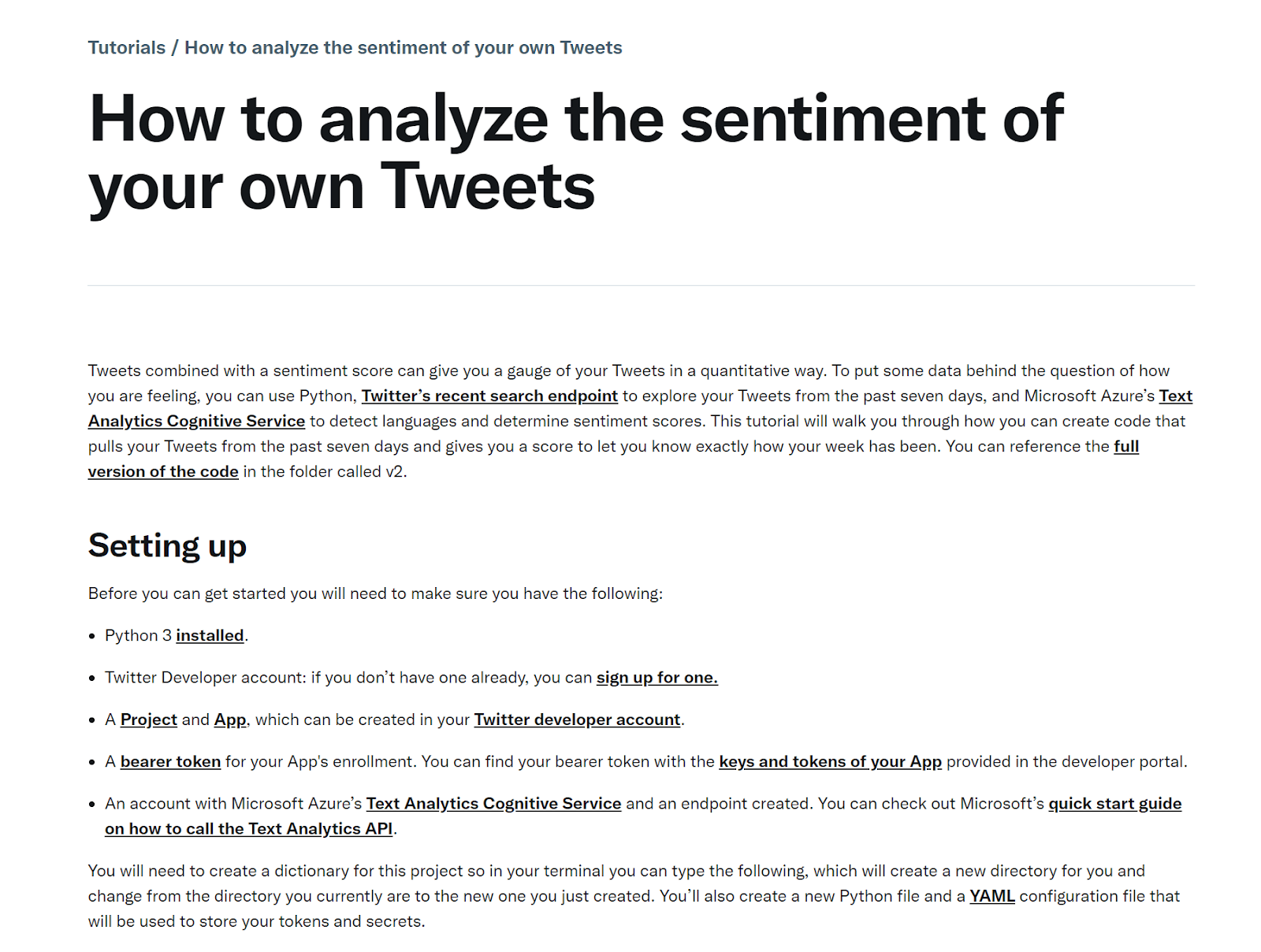 How to analyze the sentiment of your own Tweets