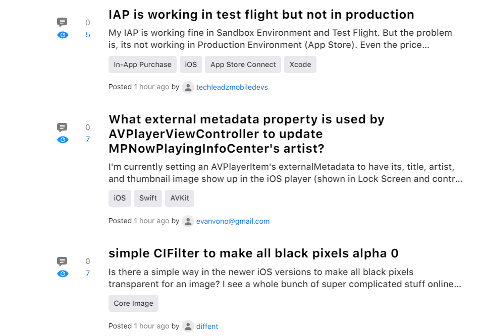 Support forum on Apple