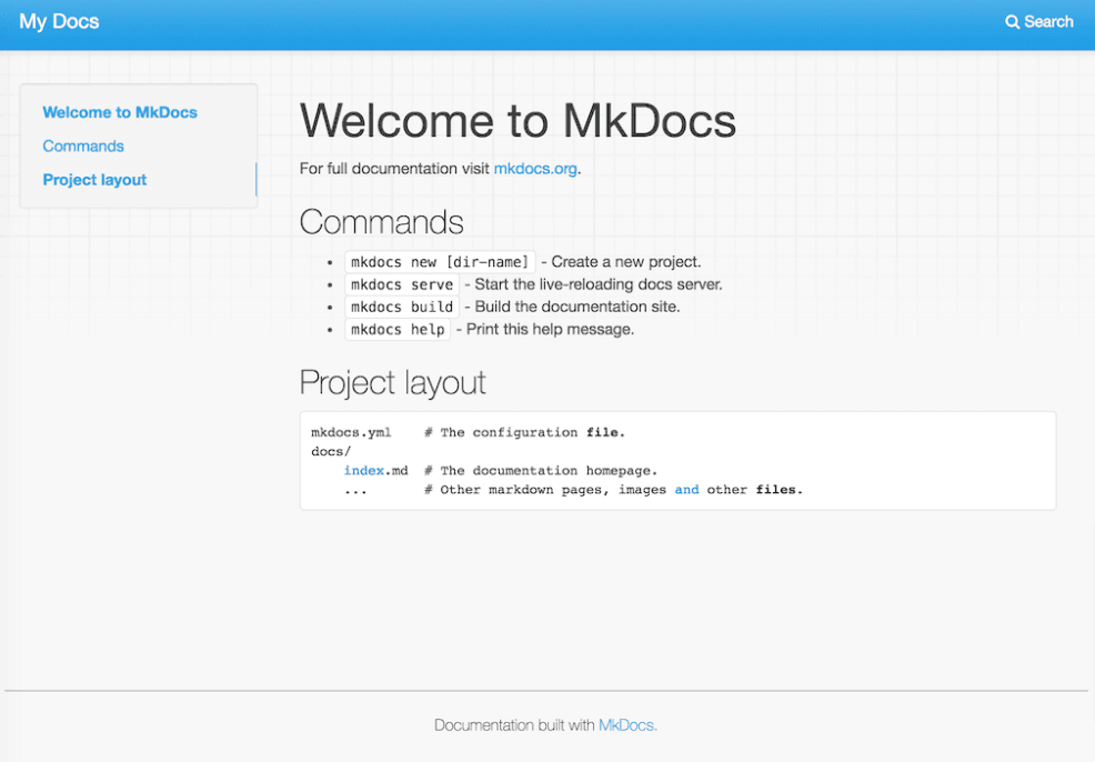 MkDocs Read the Docs example