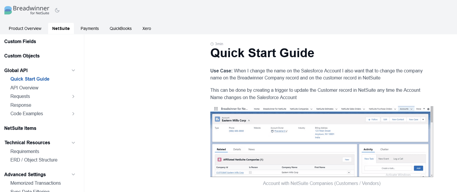 Quick Start Guide on Breadwinner