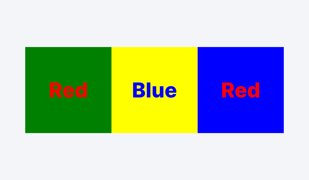 Color combinations that result in poor legibility