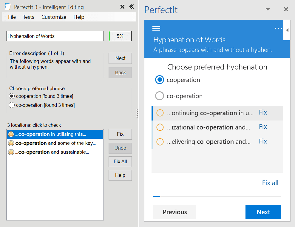 Self-editing round on PerfectIt