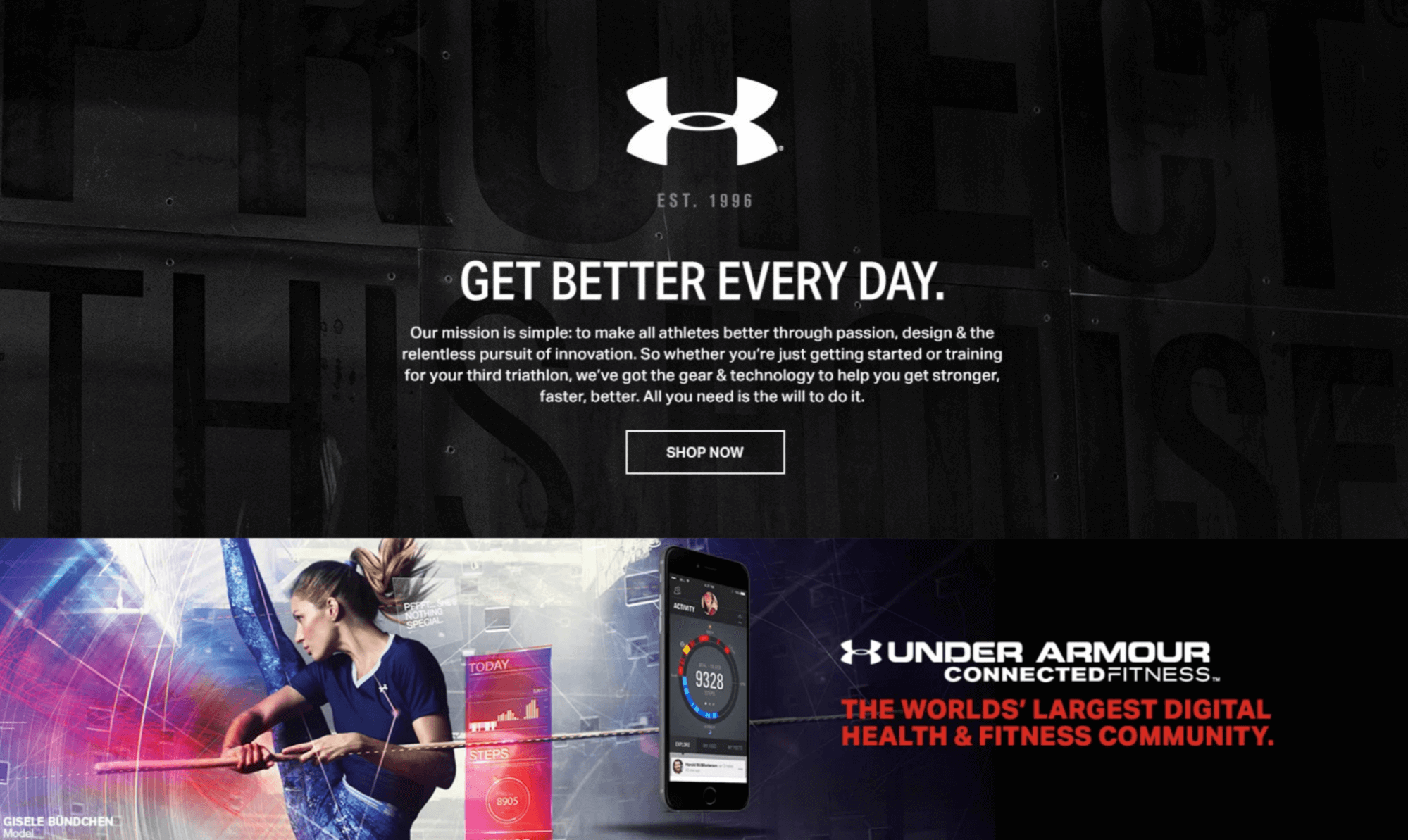 Screenshot from Under Armour Connected Fitness