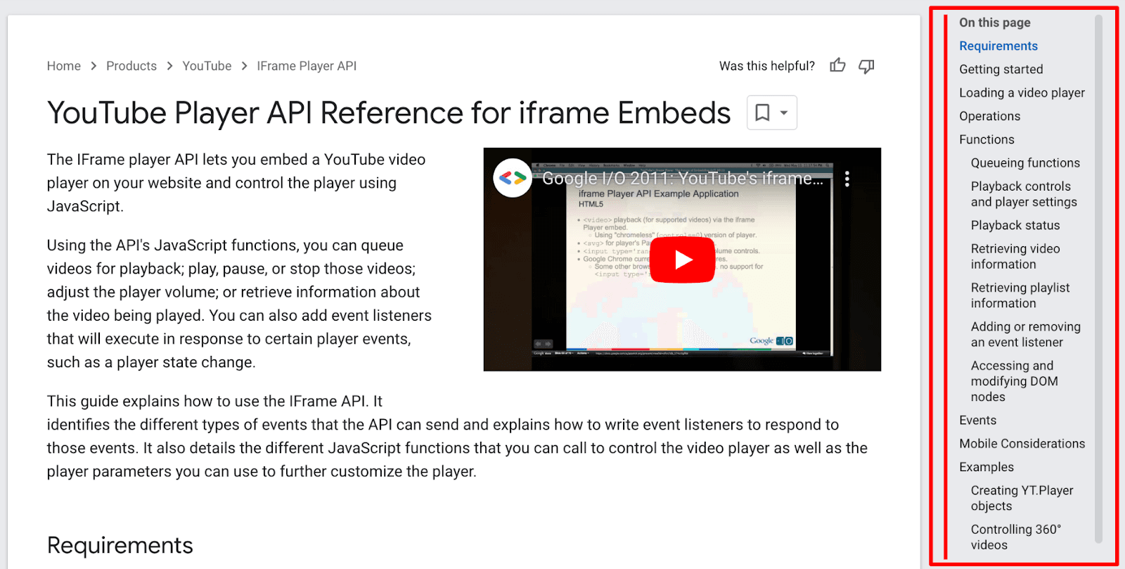 YouTube Player API Reference for iframe Embeds