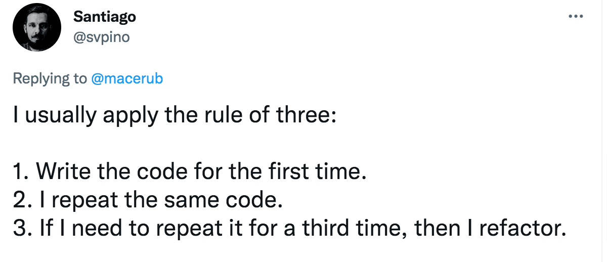 Rule of three, explained by Santiago