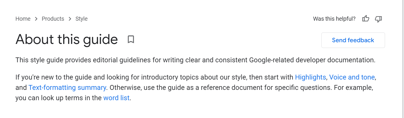 Google guide about style