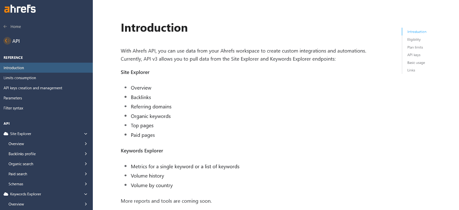 Example from Ahrefs’s documentation