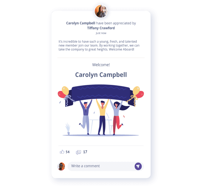 Welcome-to-the-company banner by Vantage Circle