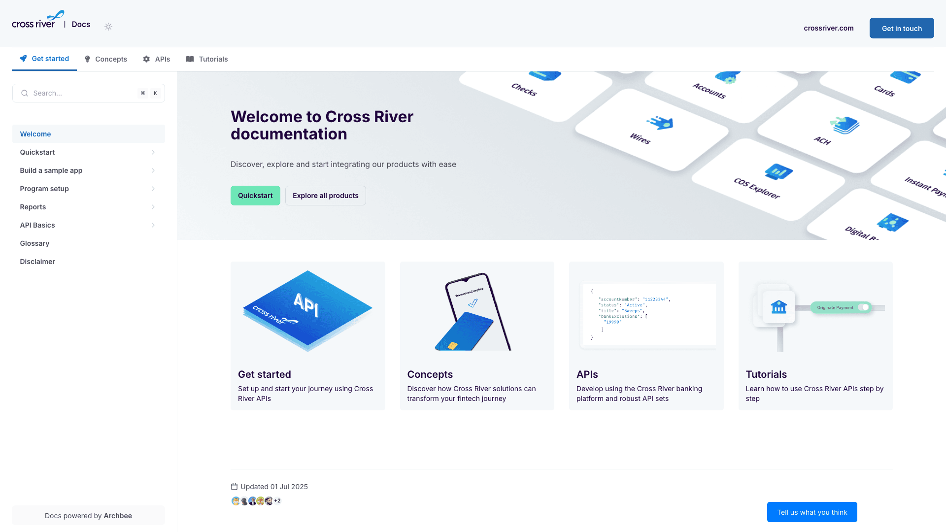 Cross River documentation portal