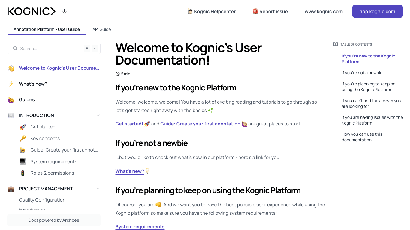 Kognic documentation portal