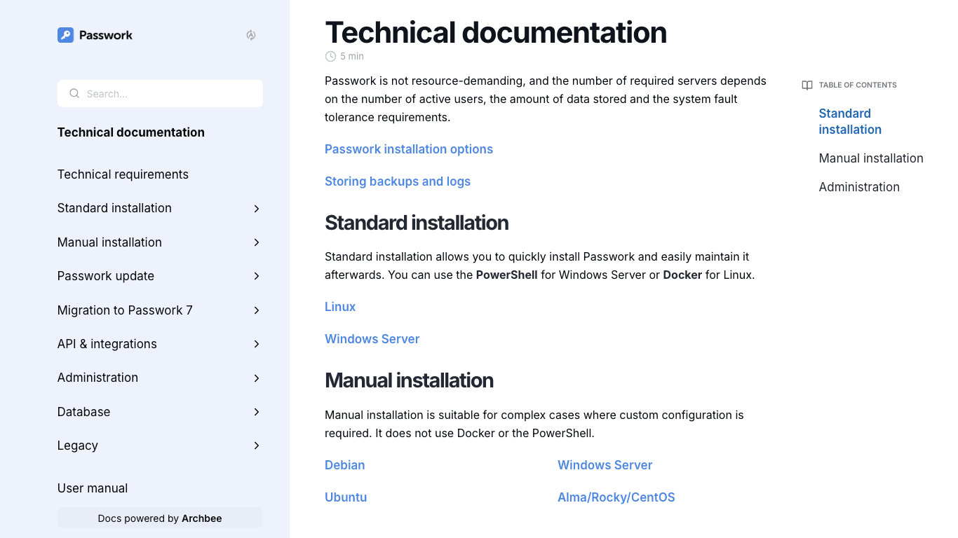Passwork documentation portal