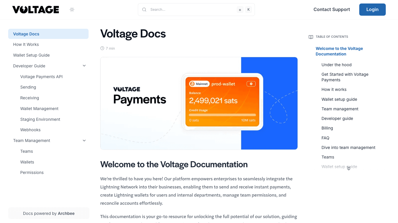 VoltageAPI documentation portal